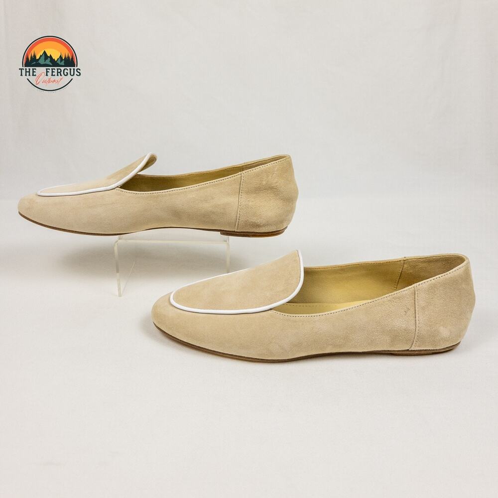 NWOB Etienne Aigner Camille Nude Suede Leather Loafer Slip On Shoe Size 8 - Picture 4 of 12